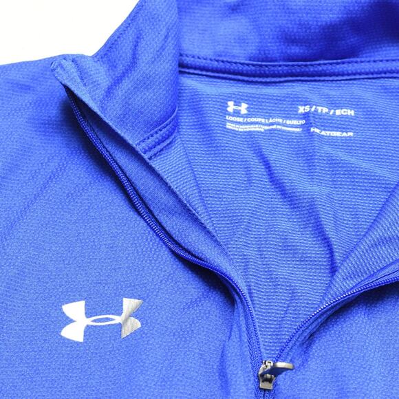 Under Armour Women Polyester Blue Size XS 1/4 Zip Pullover Sweatshirt Loose Heat - Picture 8 of 8